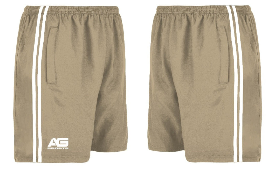 Adult Beige Leisure Shorts with zipped pockets