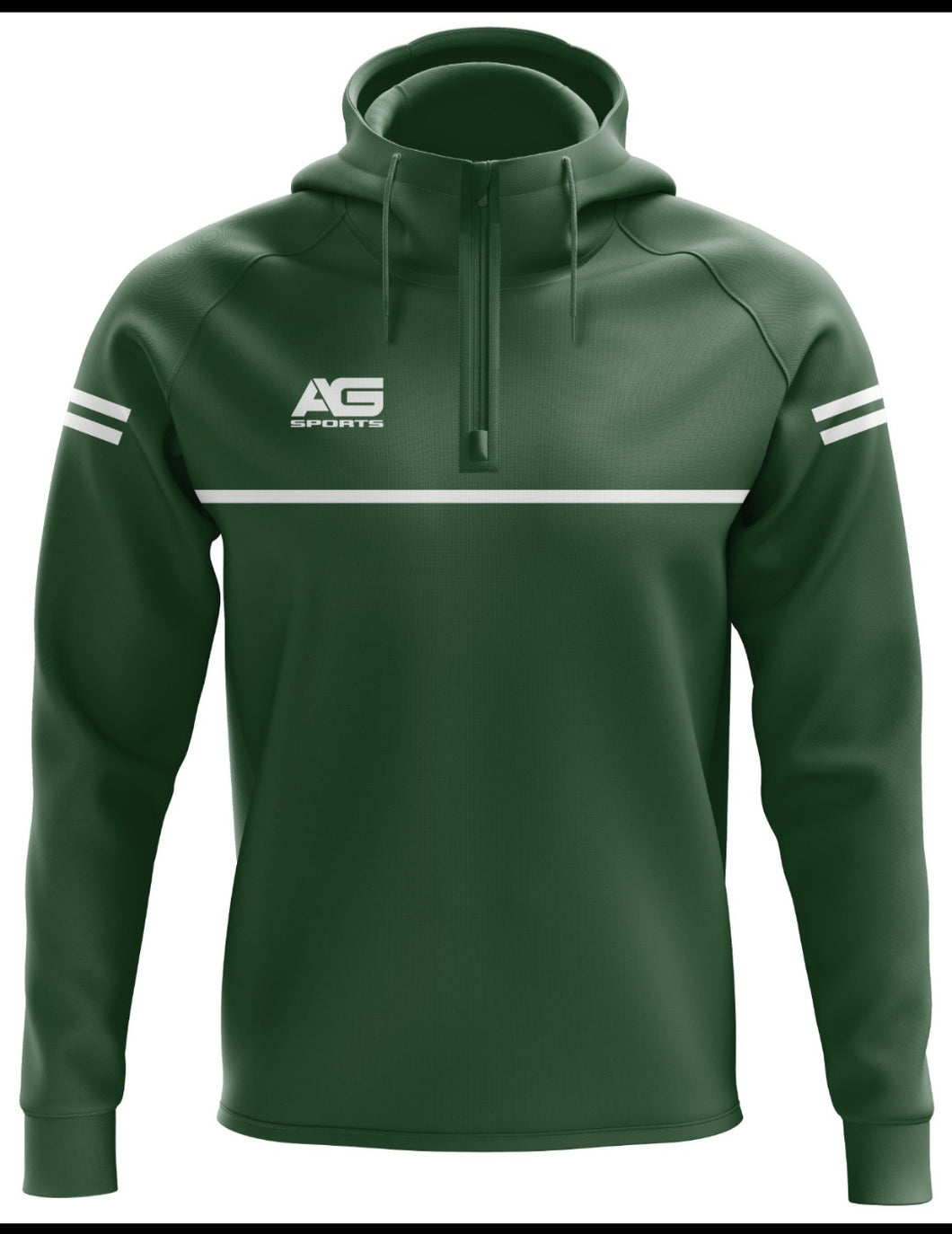 Adult Half Zip Dark Green Hoodie